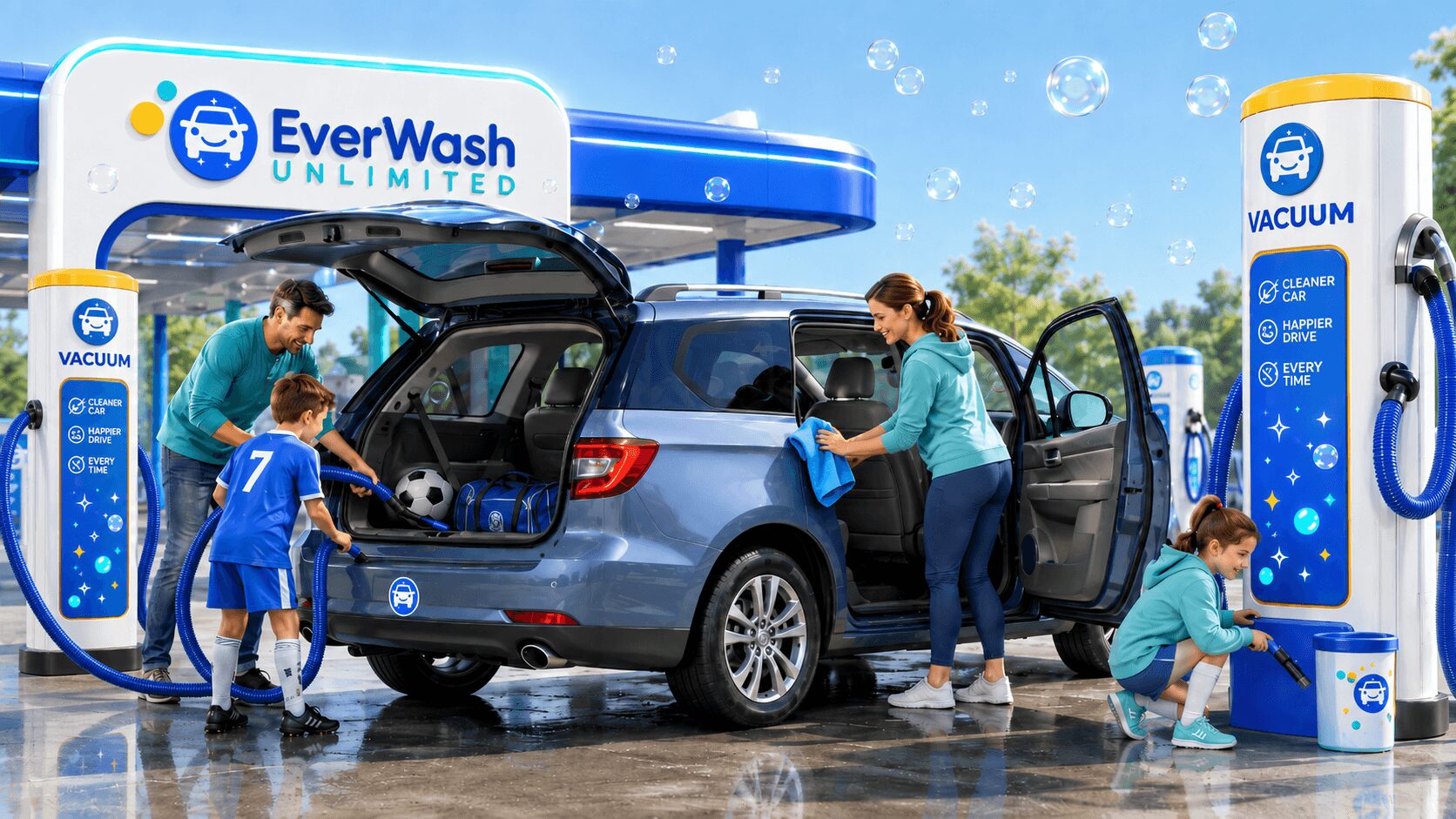 Car entering EverWash tunnel wash