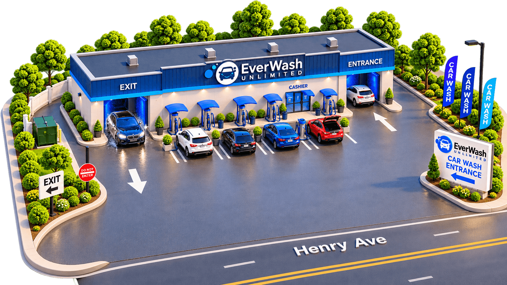EverWash Unlimited Roxborough 3D aerial view